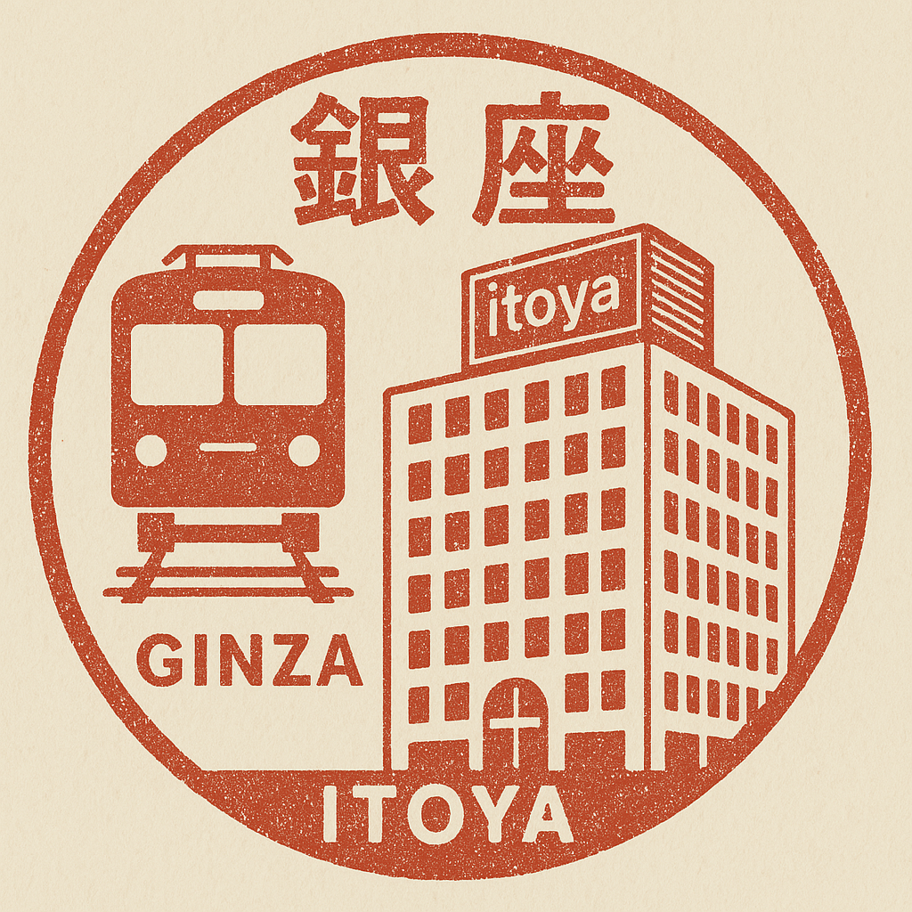 Stamp design inspired by Ginza's elegant shopping district
