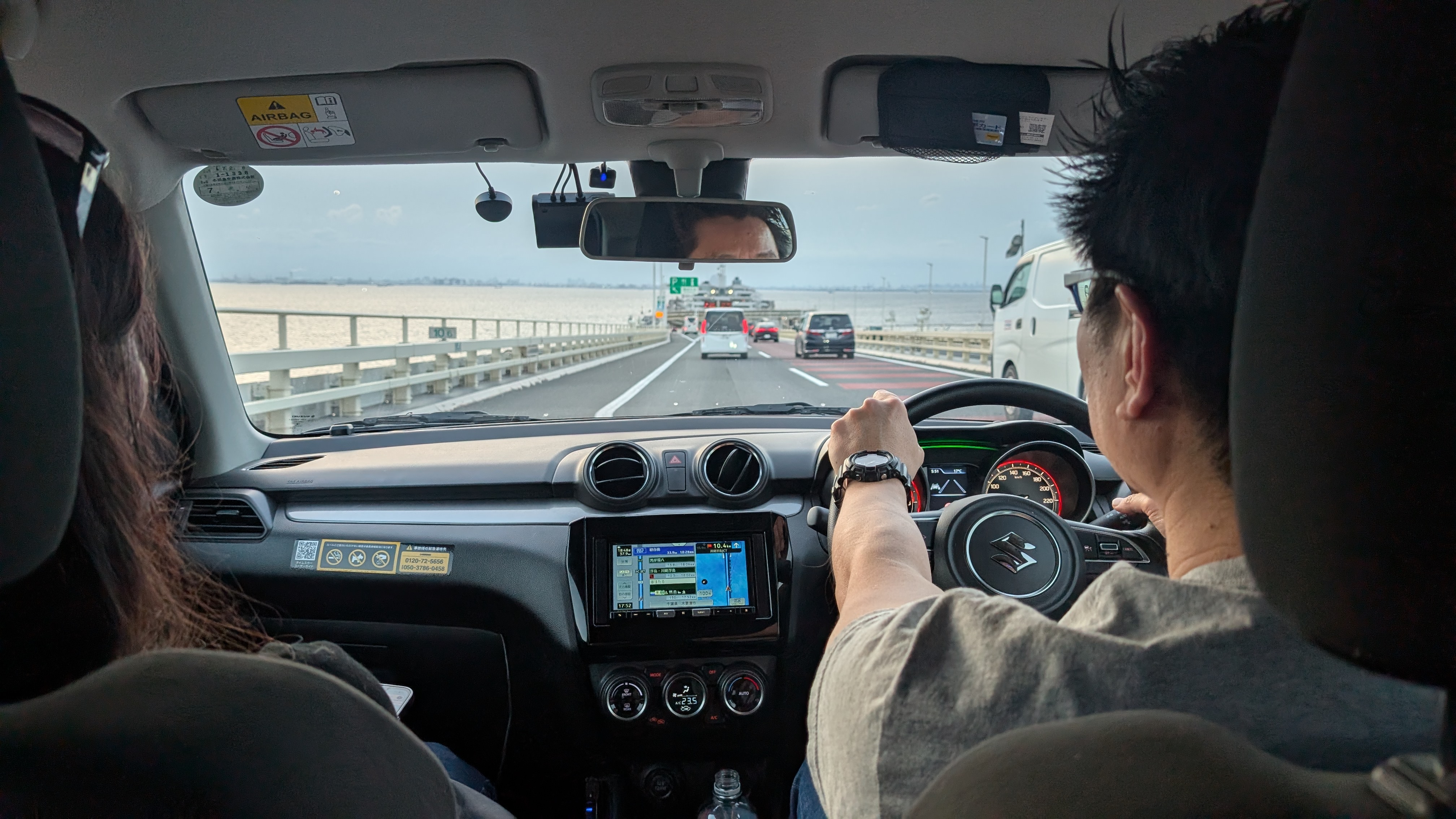 Jimmy driving us to Mount Nokogiri