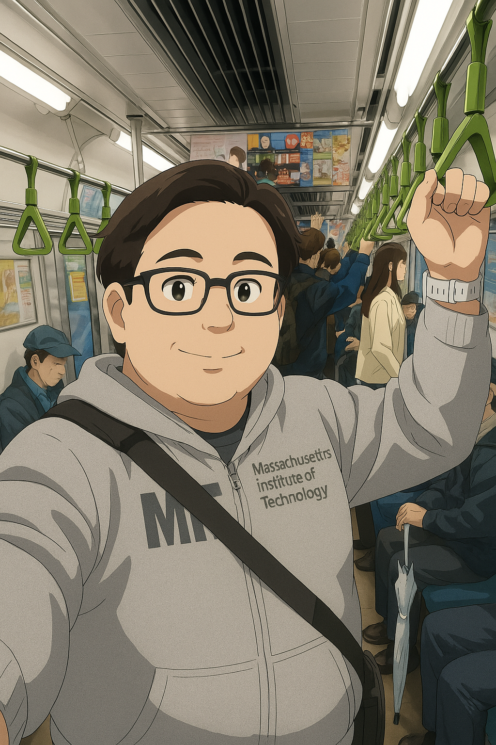 A moment captured at MIT in anime style