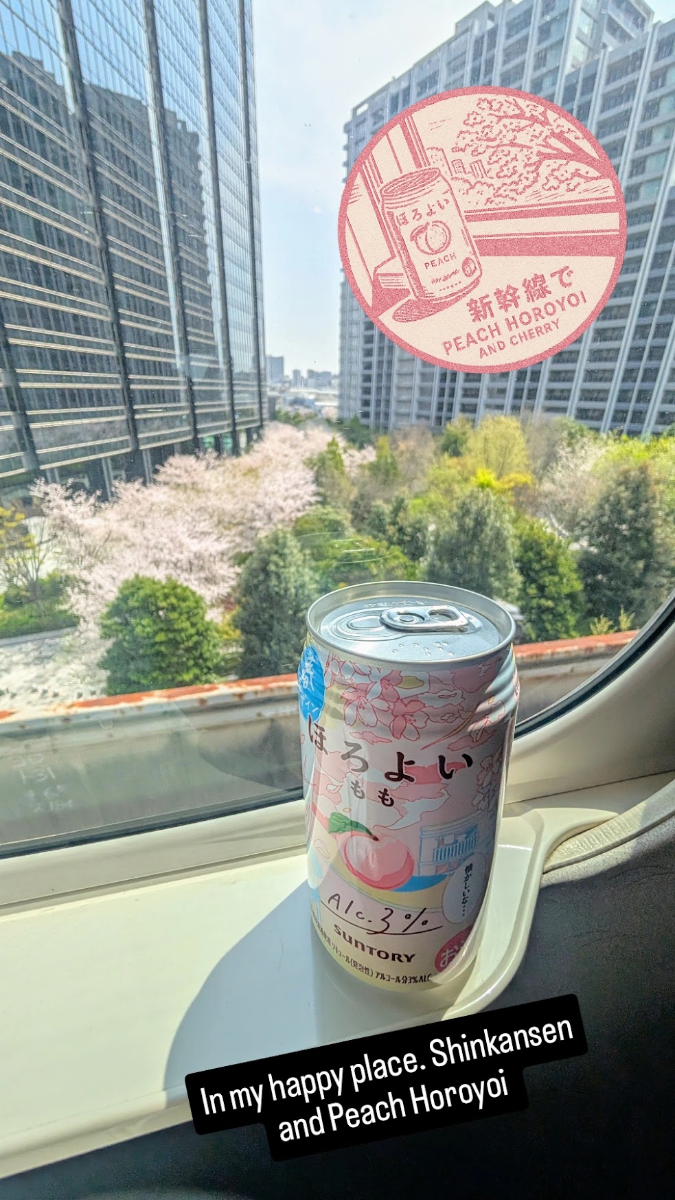 Enjoying Horoyoi on the Shinkansen
