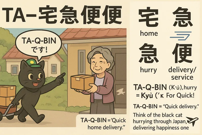 TA-Q-BIN delivery service logo and information