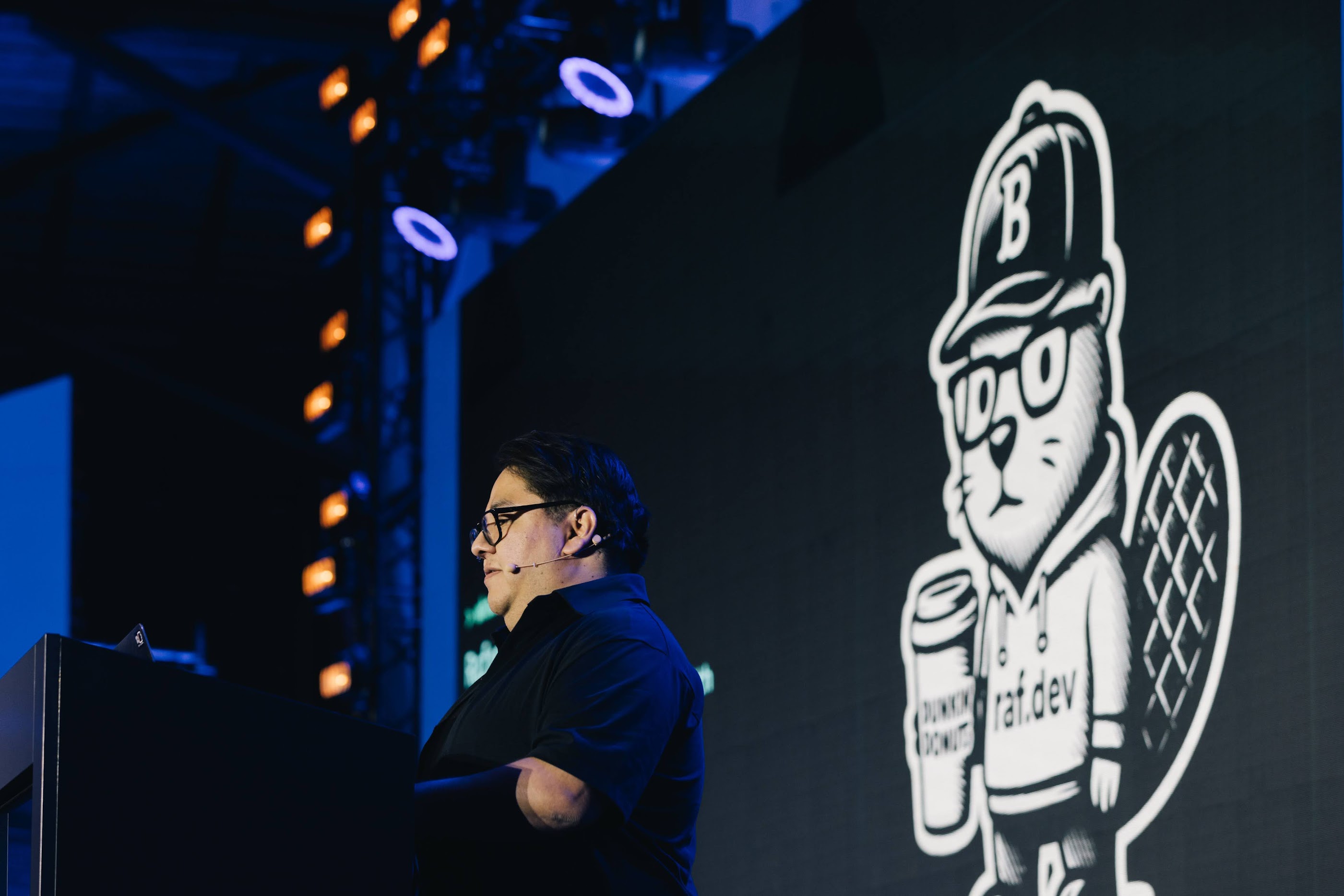 Rafael Mendiola speaking at a conference